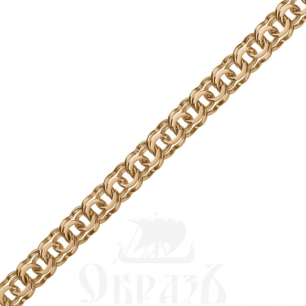 браслет "бисмарк" серебро 925 пробы с красным золочением (арт. нб 22-052ю-4 d0.80)