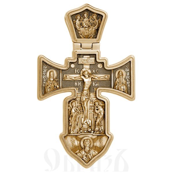 морской крест «распятие. ангел хранитель», золото 585 проба желтое (арт. 201.908)