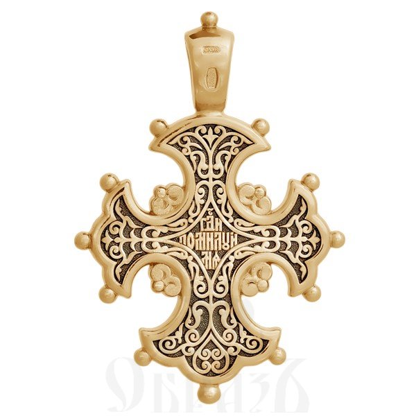 крест «процвете древо креста», золото 585 проба желтое (арт. 201.057)