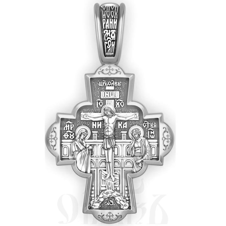 крест благовещение пресвятой богородицы, серебро 925 проба с родированием (арт. 17.037р)