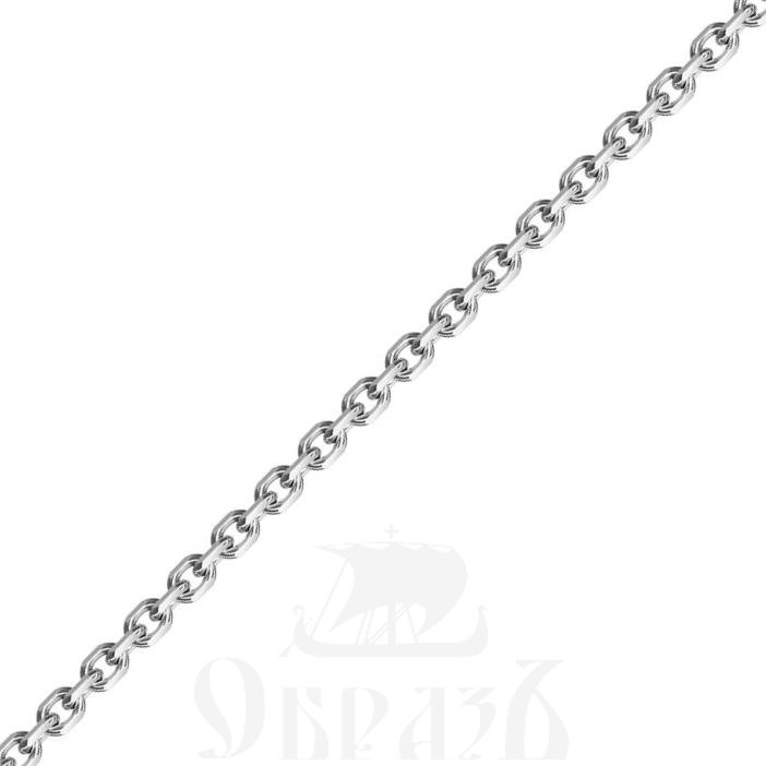 цепь плетение "кобра" серебро 925 пробы с родиевым покрытием (арт. нц 22-053-3 d0,50)
