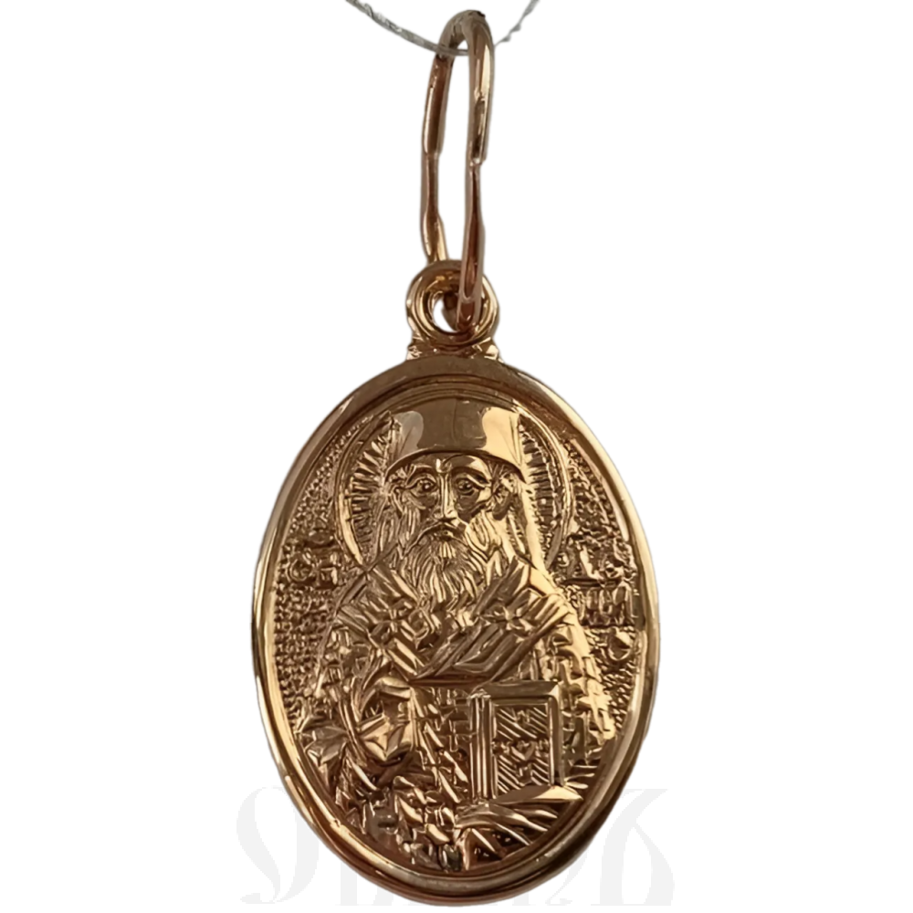 нательная икона священномученик дионисий ареопаг афинский епископ, золото 585 пробы красное (артикул 25-186)