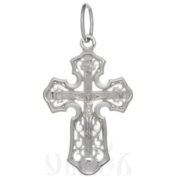 крест с молитвой "спаси и сохрани", серебро 925 проба с родированием (арт. п30014)