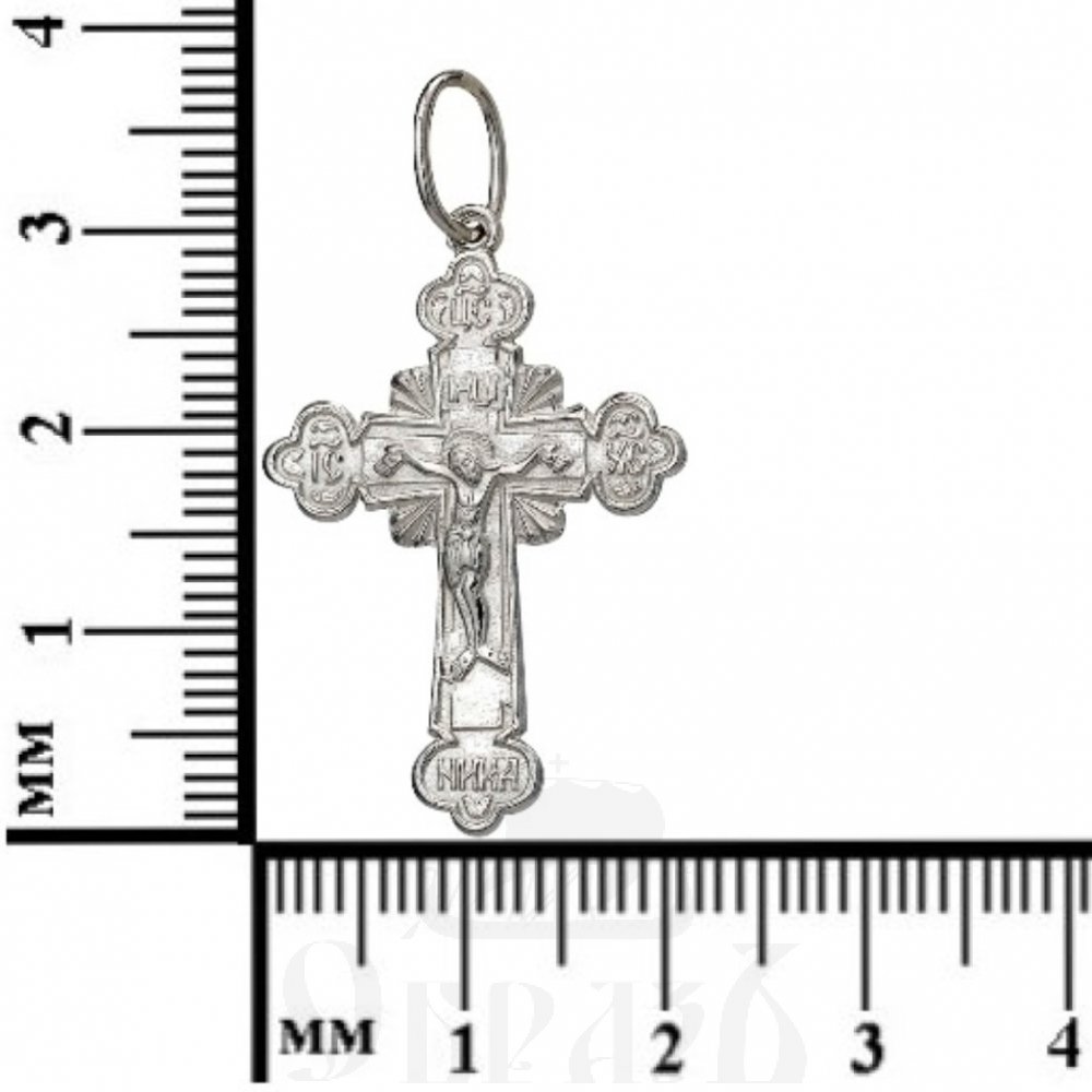 крест «распятие, молитва «спаси и сохрани», серебро 925 проба с родированием (арт. 1-219-8)